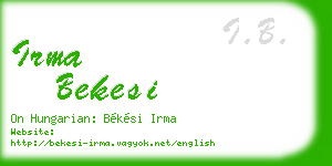 irma bekesi business card